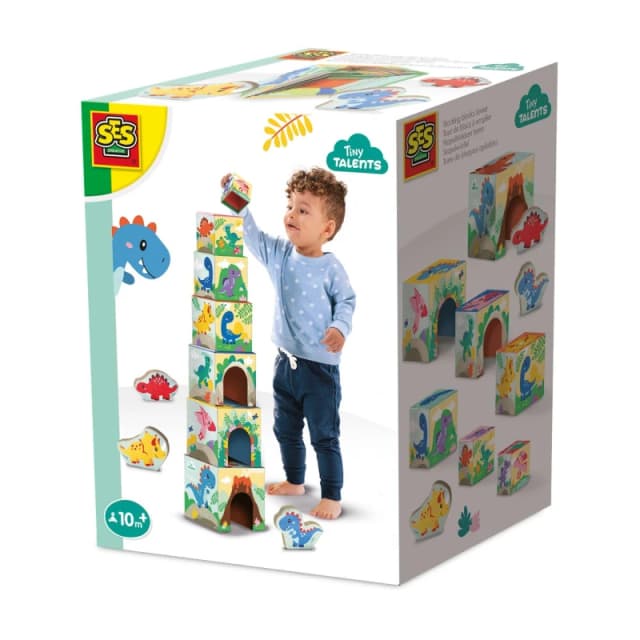 SES Creative Stacking blocks tower with dino figures Multi unisex One Size
