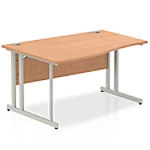 Impulse Cantilever 1400 Left Hand Wave Desk Oak