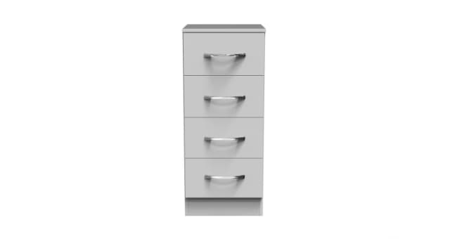 Ready Assembled 2 U Hampshire 4 Drawer Tall Bedside (Ready Assembled) in White White Unisex