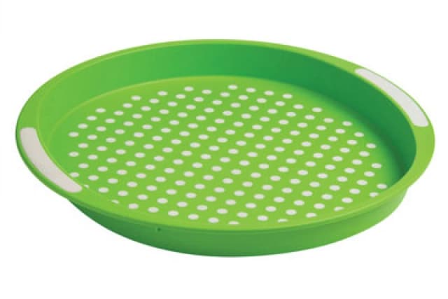 Premier Housewares Anti Slip Round Serving Tray Green
