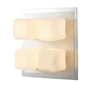 IP44 Cube Flush Ceiling 4 Light G9 Polished Chrome & Aluminium