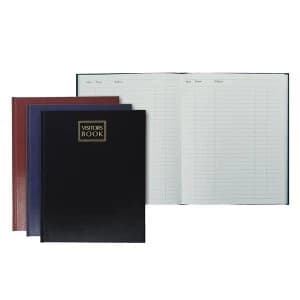 Collins Company Visitors Book 192 Pages Random Colours Black Blue or Burgundy Ref VB 40