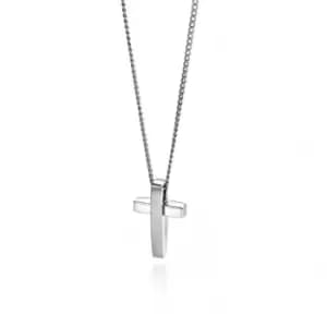 Fred Bennett Stainless Steel Matt Pol Cross Pendant P2542