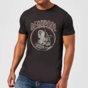 Marvel Deadpool Vintage Circle Mens T-Shirt - Black
