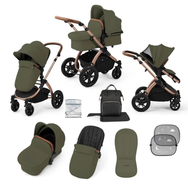 Ickle Bubba STOMP LUXE 12 PIECE TS WITH I-SIZE NIMBUS CAR SE Travel Systems one Bronze / Woodland / Tan 39179679055