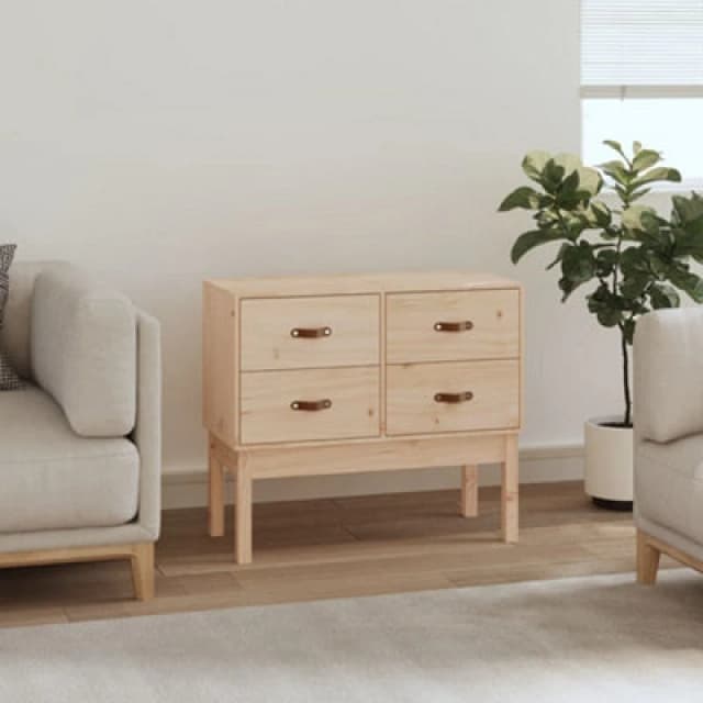 Vidaxl Console Cabinet 90X40X78cm Solid Wood Pine, Brown 821739