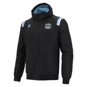 Macron Glasgow Warriors Full Zip Hoodie Mens - Black