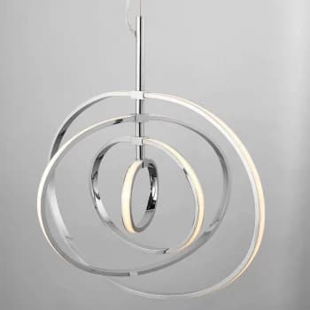LED Ceiling Pendant Chrome Plate & White Acrylic