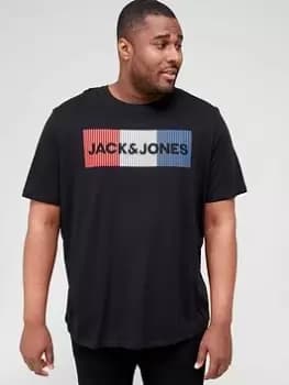 Jack & Jones Big & Tall Core Logo T-Shirt - Black