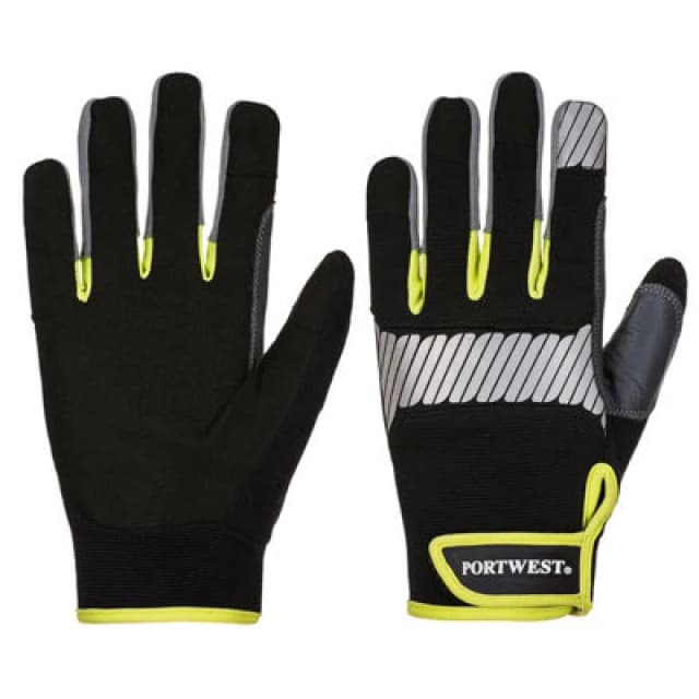 Portwest PW3 General Utility Work Gloves A770BKYS Colour: Black / Yellow