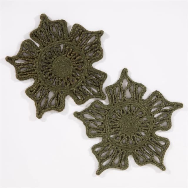 Esselle Home Severn Jute Star 36x36cm Olive Set of 2 Placemats