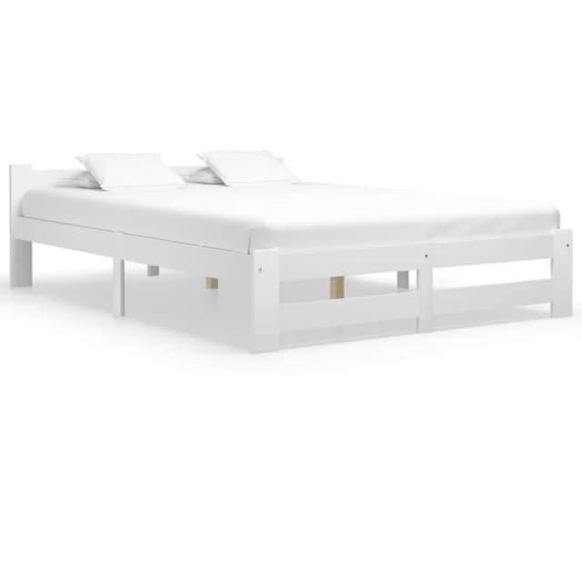 Vidaxl Bed Frame White Solid Pine Wood 180X200 Cm, White 322003