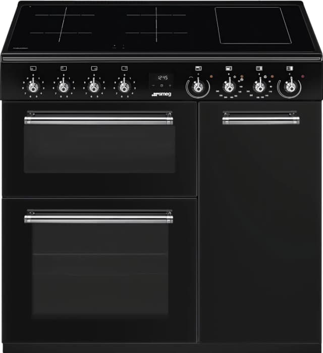 Smeg Concert 90cm Electric Induction Range Cooker - Black CX93IMBL Black