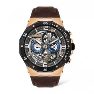 Police Rizal Watch with Brown Leather Strap
