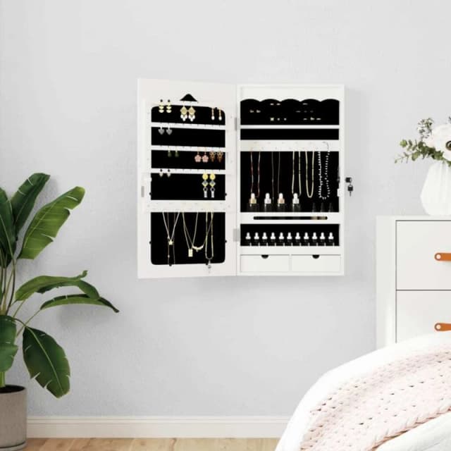 VIDAXL Vidaxl - Mirror Jewellery Cabinet Wall Mounted White 37.5x10x67cm 8720845811266