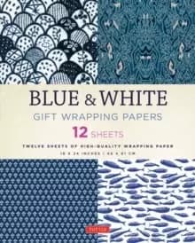 Blue & White Gift Wrapping Papers - 12 Sheets : 18 x 24" (45 x 61 cm) Wrapping Paper