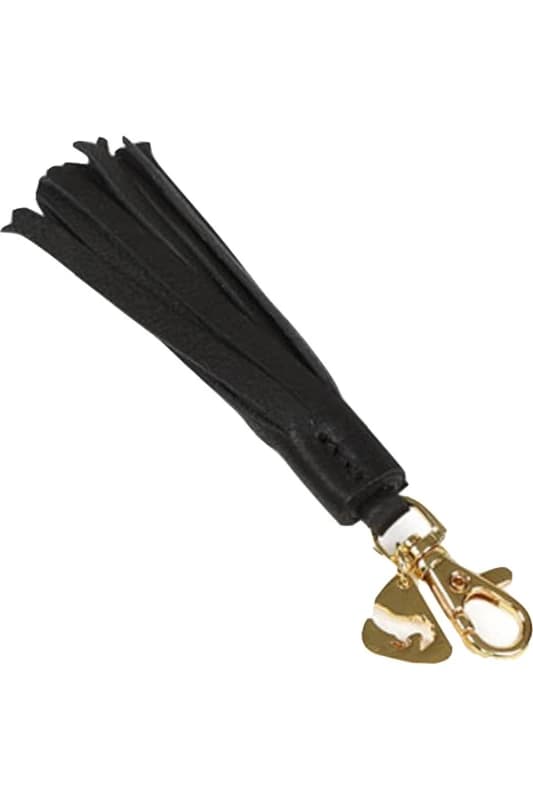 Aubrion Aubrion Tassel Trim Leather Keyring in Black One Size Unisex 5059699465961