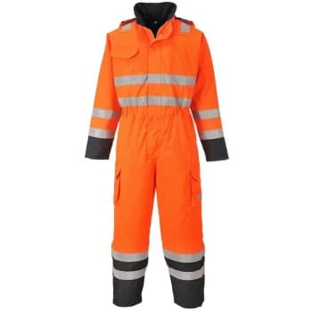 Portwest - S775ONRL - sz L Bizflame Rain Hi-Vis Multi Coverall - Orange/Navy