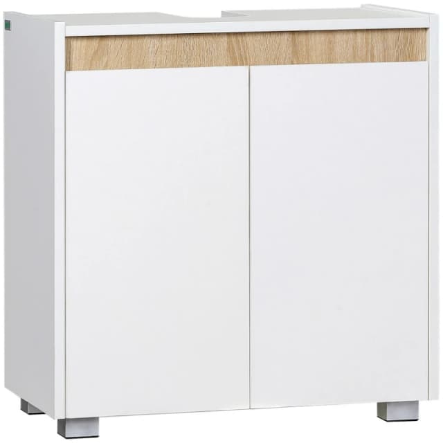 KLEANKIN kleankin Modern Bathroom Sink Cabinet, Floor Standing Under Sink Cabinet White 5056602916077