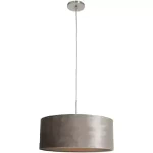 Sienna Lighting - Sienna Sparkled Light Cylindrical Pendant Ceiling Light Brushed Steel, Velvet Silver