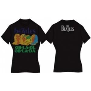 The Beatles Rooftop Ladies Black T Shirt Medium