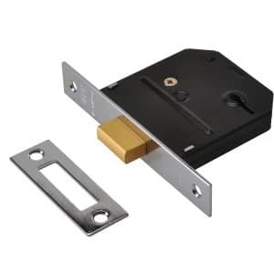 Union ES-DL Essentials 3 Lever Mortice Deadlock Polished Brass 65mm 2.5" Visi