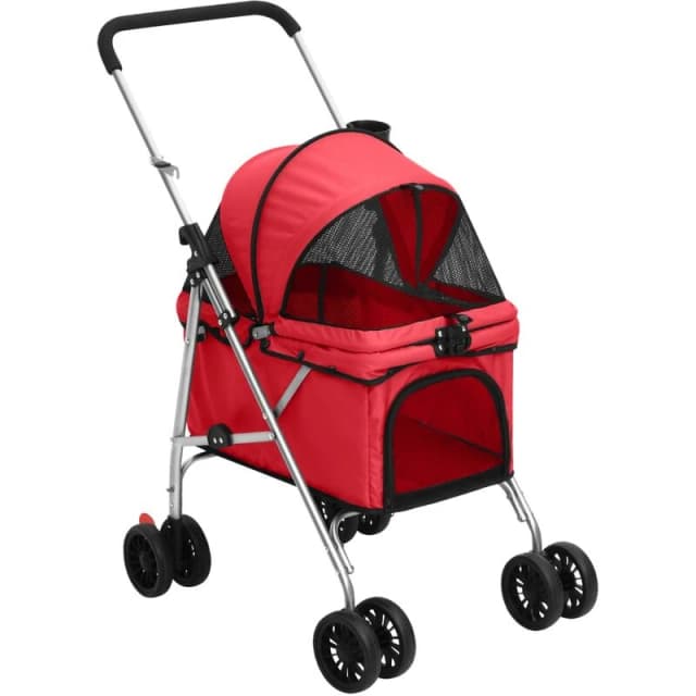 VIDAXL Vidaxl - Folding Dog Stroller Red 76x50x100cm Oxford Fabric 8720845735210