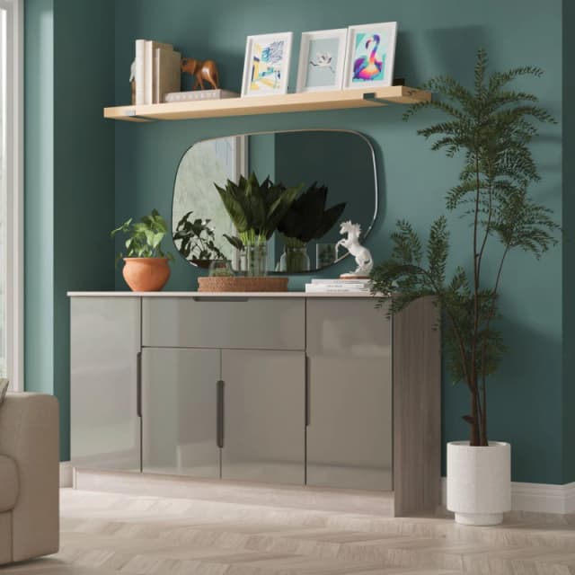 Ready Assembled 2 U Lucca 4 Door 1 Drawer Wide Unit (Ready Assembled) in Grey Grey Unisex