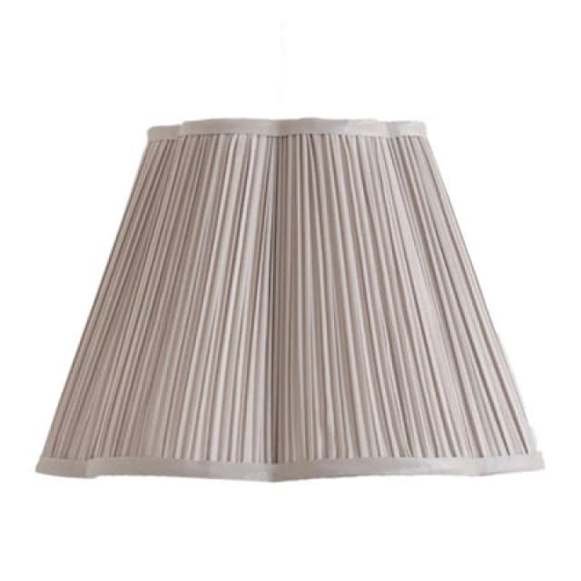 ValueLights ValueLights Loralei Light Grey Pleated Faux Silk Scalloped Easy Fit Lamp Shade Size: Large Light Grey Large Unisex 5016529272502