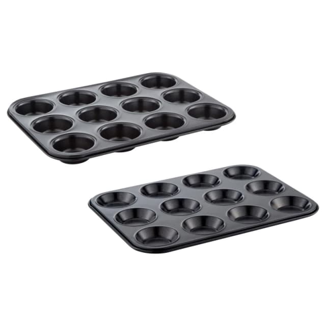 Tower 2 Piece Muffin Tray Set Black