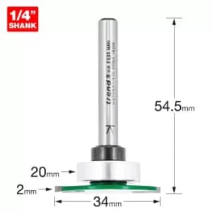 Trend CRAFTPRO Weatherseal Groover Router Cutter 34mm 2mm 1/4"