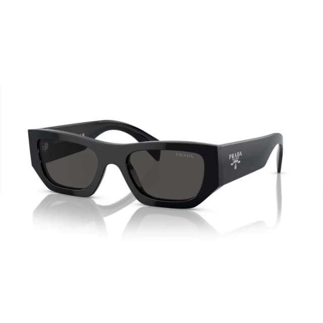 Prada Logo Rectangular Sunglasses Black/Grey unisex One Size