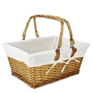 Willow Storage Basket with Cotton Lining M&W Brown
