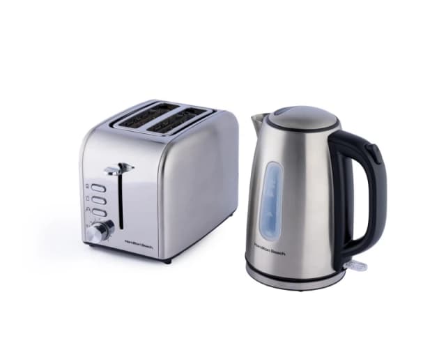Hamilton Beach Rise Kettle & 2 Slice Toaster Set - Brushed in Silver Silver Unisex