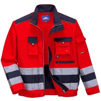 Portwest Lille Hi Vis Jacket Red / Navy M