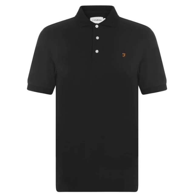 Farah Short Sleeve Polo Shirt - Black S