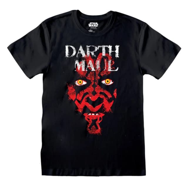 Star Wars Star Wars Men Darth Maul Face T-Shirt in Black Size: X-Large Black XL Male 5063425292226