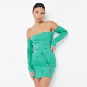 Missguided Aysm Button Mini Exposed Seam - Green