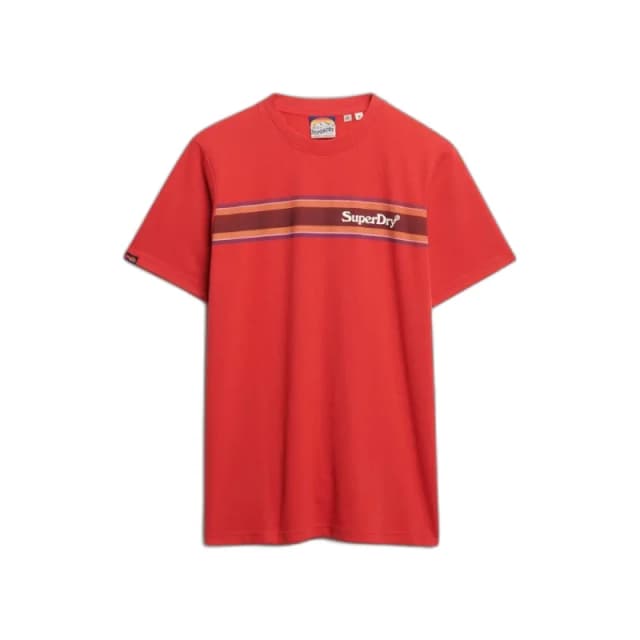 Superdry Striped casual T-Shirt with logo Superdry Venue Rouge Male S