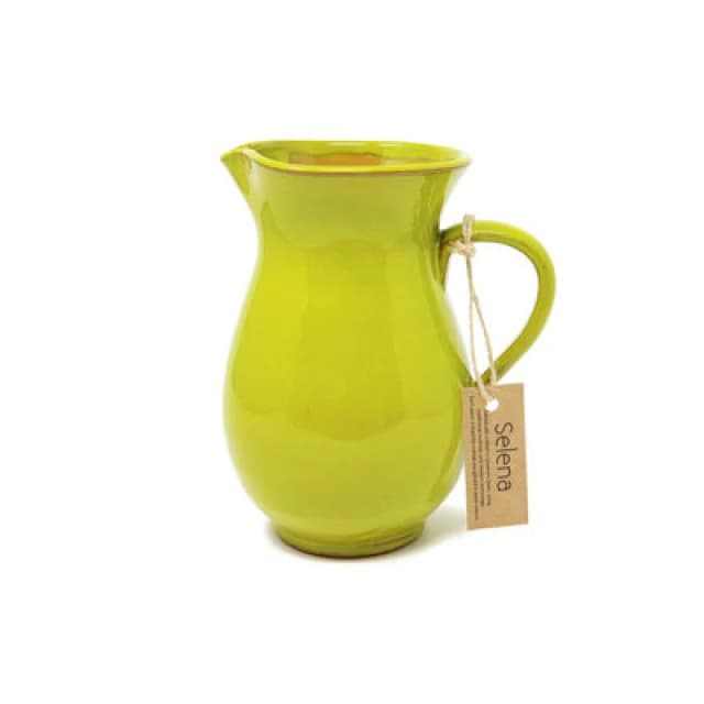 Verano Spanish Ceramics Selena Glazed Hand Dipped Kitchen Dining Pourer Jug Lime Green 1L (H) 19Cm