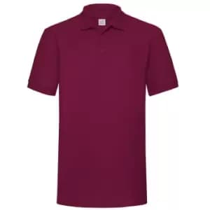Fruit Of The Loom Mens 65/35 Heavyweight Pique Short Sleeve Polo Shirt (2XL) (Burgundy)