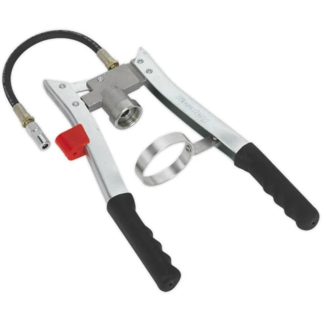 Loops Double Lever Grease Gun - 300mm Delivery Hose - 1/4" BSPT Thread - 4 Jaw Coupler Multi