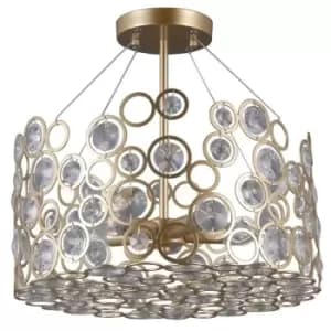 Italux Nardo - Modern Flush Ceiling Light Golden Champagne 5 Light , E14