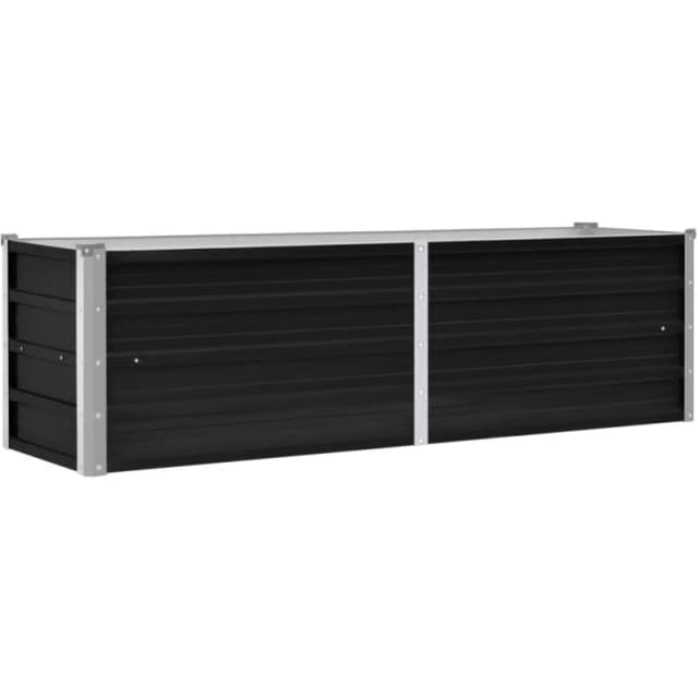 vidaXL Garden Raised Bed Anthracite 160x40x45cm Galvanised Steel Planter Pot