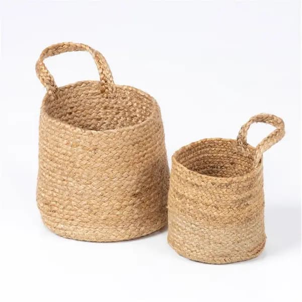 Esselle Barbican Hanging Jute Nested Natural Set of 2 Bask Storage Baskets One Size Beige 40626304000