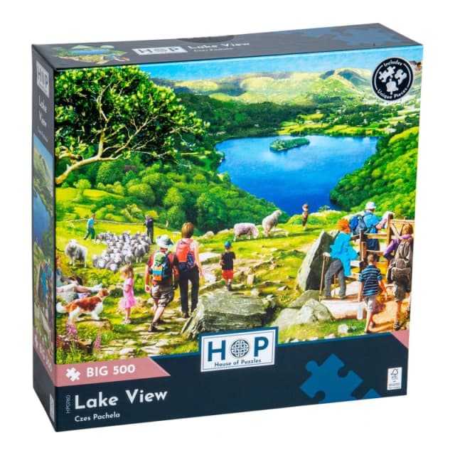 The House Of Puzzles Lake View BIG 500 Piece Jigsaw Puzzle Multicolor Unisex 500 Piece