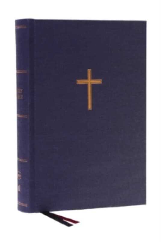 NKJV, Single-Column Wide-Margin Reference Bible, Cloth Over Board, Blue, Red Letter, Comfort Print. Hardback. By Thomas Nelson Books