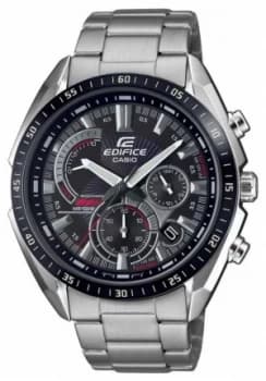 Casio Edifice Steel Bracelet Stop Black Dial Watch