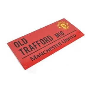 Man UTD Coloured Metal Street Sign