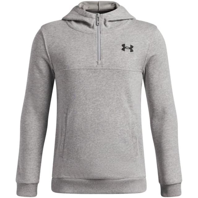 Under Armour Kids Rival Quarter Zip Hoodie Grey/Black male 11-12 (L)